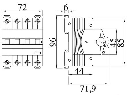 Gewiss GW95179 COMPACT RESIDUAL CURRENT CIRCUIT BREAKER WITH OVERCURRENT PROTECTION - MDC 60 - 4P CURVE B 16A TYPE A Idn=0,3A -